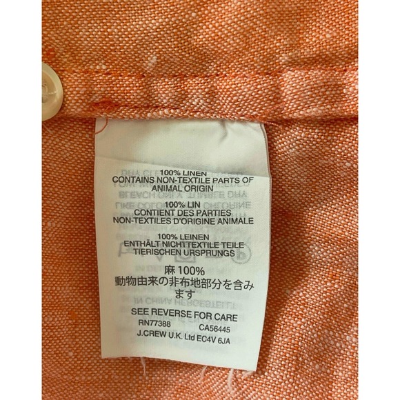 Women's J.crew Perfect Baird Mcnutt Irish Linen Buttondown Size 0 Coral Pink - Picture 8 of 8